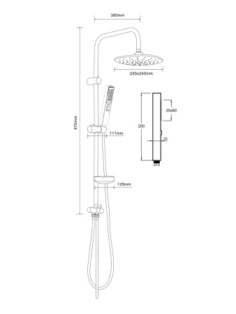 Душевая стойка Agger Marine S002cr хром